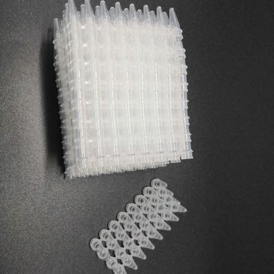 0.1 مل PCR 8-Strip أنابيب واضحة منخفضة الأنابيب مستهلكات مختبر طبي بدون غطاء